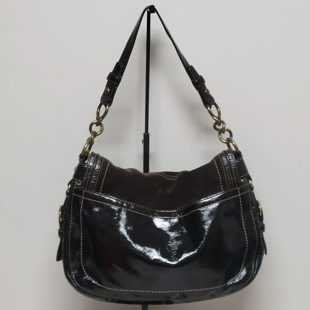 Coach Vintage Legacy Garcia Hobo Shoulder Bag Patent Brown Leather. - Picture 2 of 16